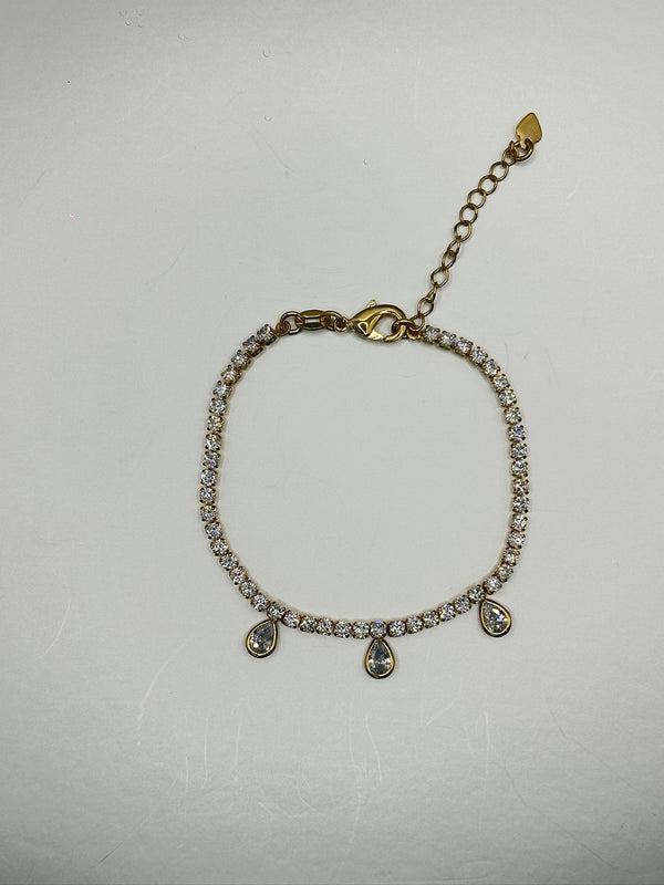 Brazalete Tennis con gotitas Dangles