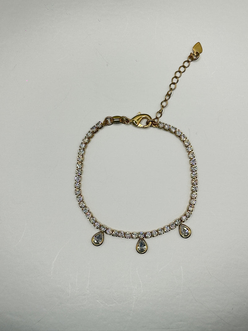 Brazalete Tennis con gotitas Dangles