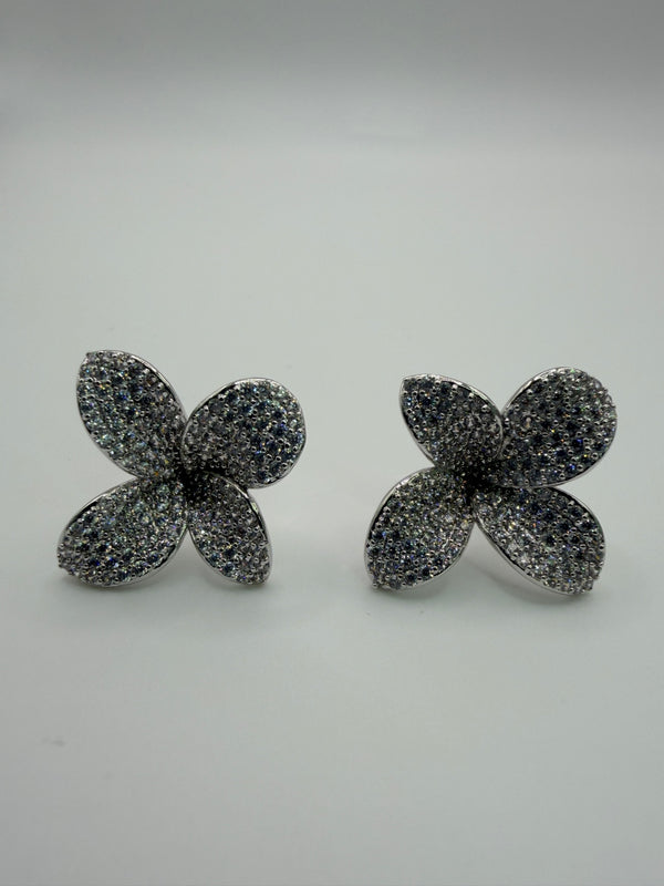 Pave Flower Studs 2 Colors