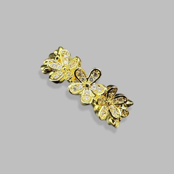 Anillo de flores pave banda