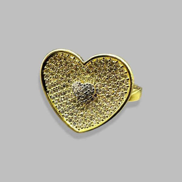 Anillo Corazon pave grueso