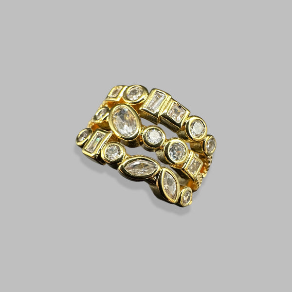 Anillos BAndas de CRistales Grueso