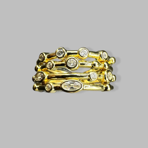 Anillos BAndas de CRistales Grueso