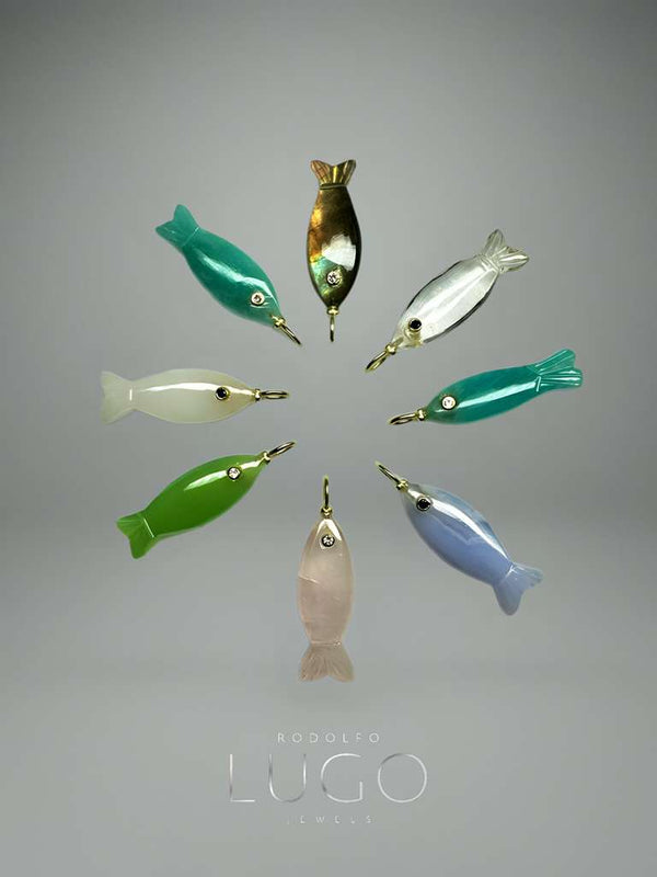 Dijes de Piedras semipreciosas Pecesitos pequeños