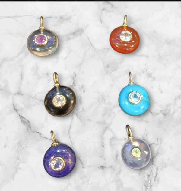 Dijes Redondos Mini Piedras Varias