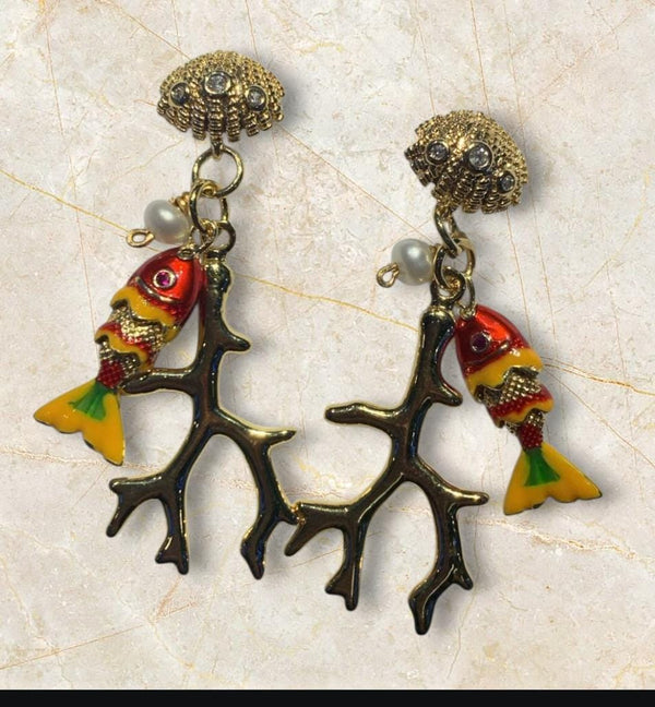 Reef Earrings Coral & Fish