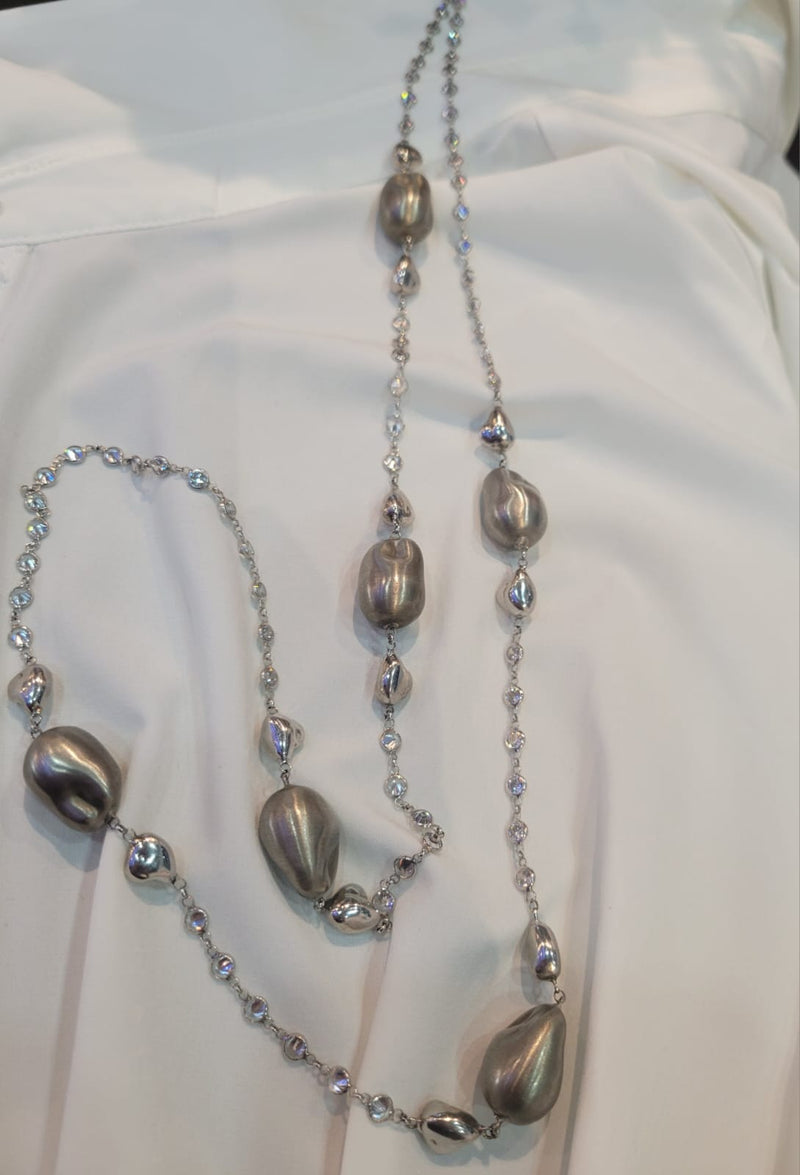 Collar barroca shape satin plateado