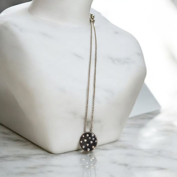 Silver Chain round Crystal Pendant