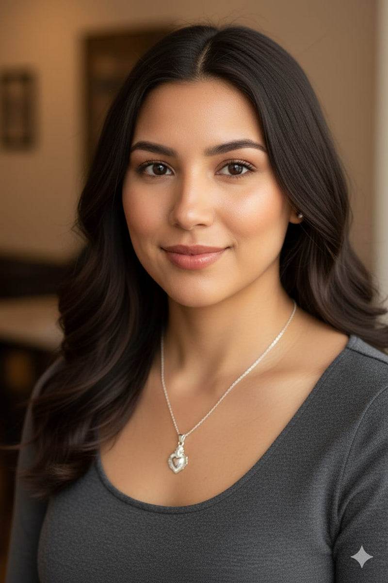 Cadena plata D sagrado corazon