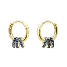 Triple Pave Cz Mini Hoops