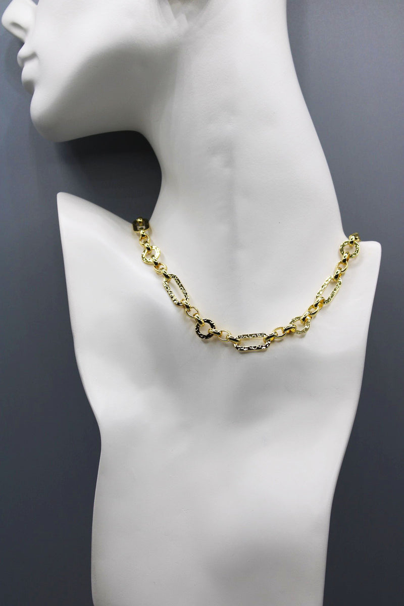 Hammered Link Chain Necklace