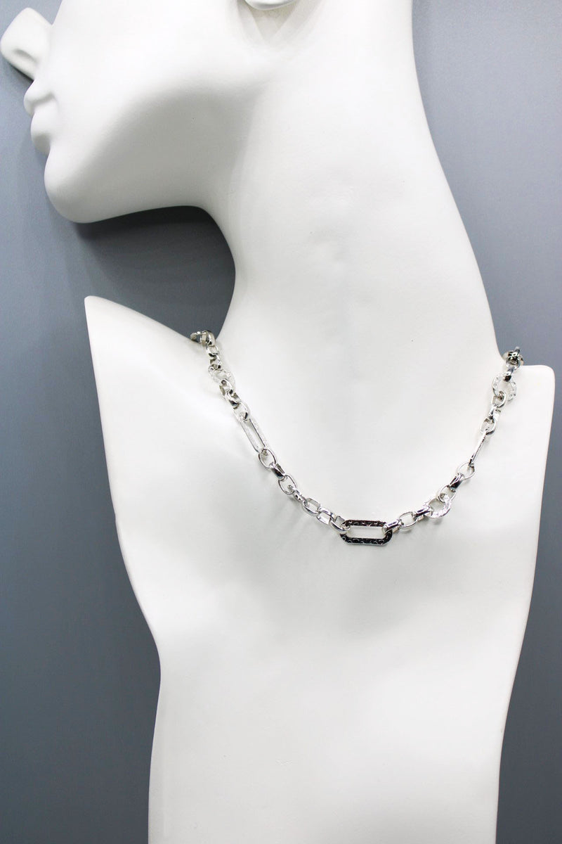 Hammered Link Chain Necklace