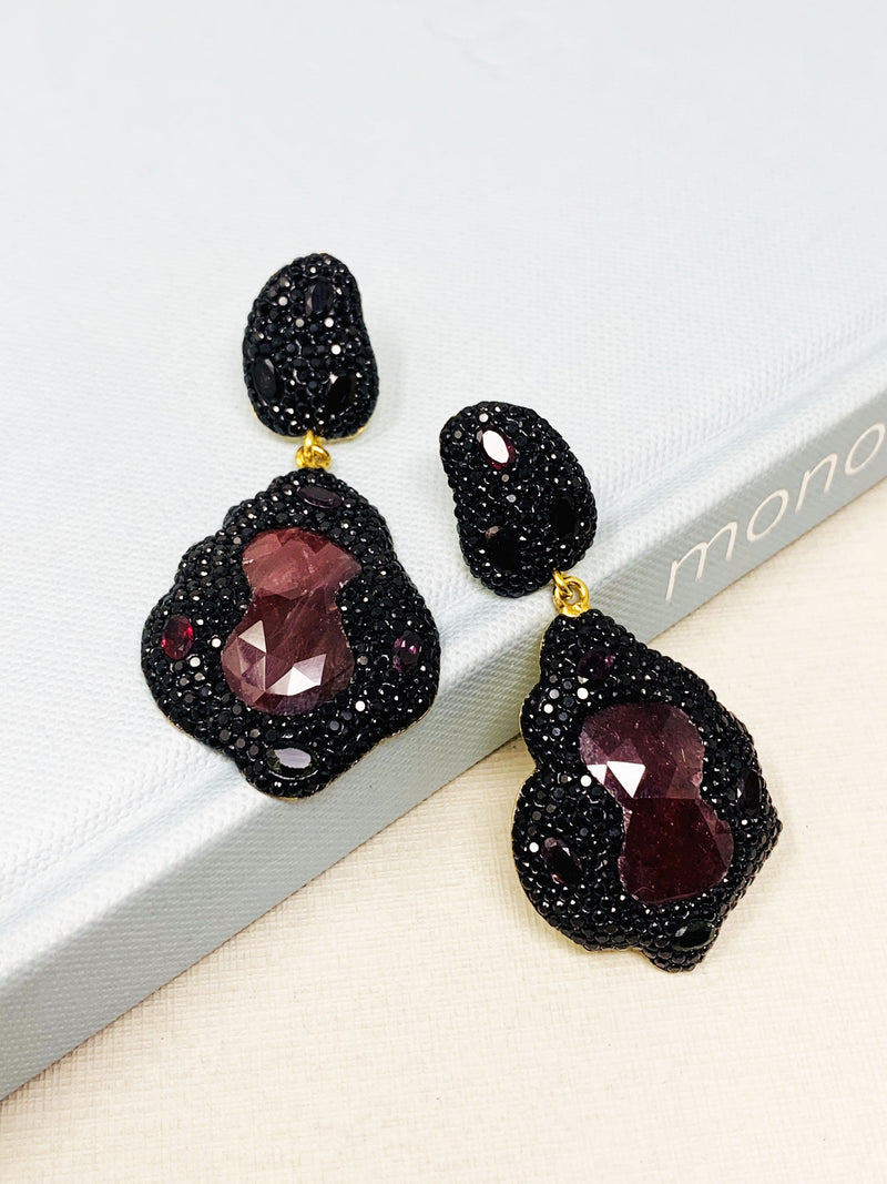 Black Midnight Sapphire earrings