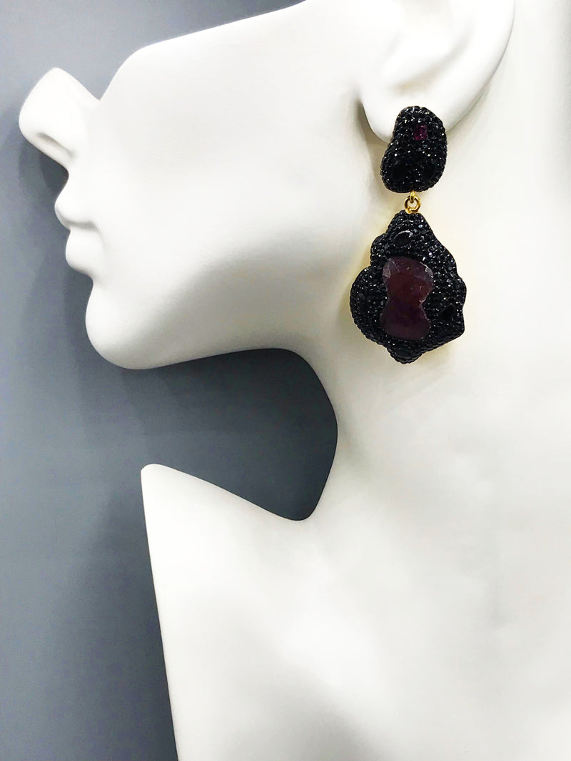 Black Midnight Sapphire earrings