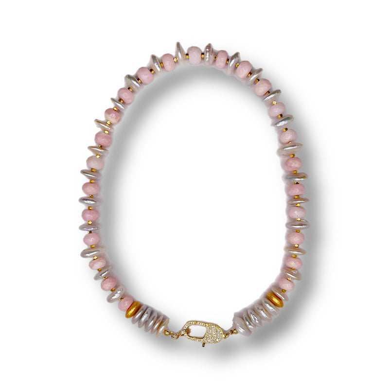 Pretty in Pink Pearl Necklace