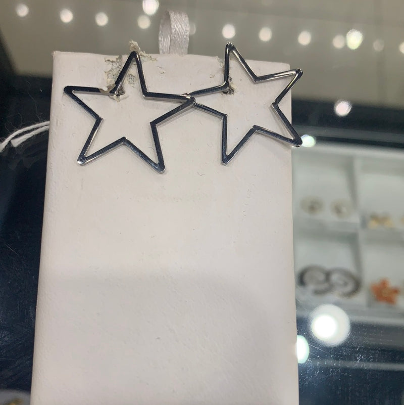 Silver small star earrings 5008