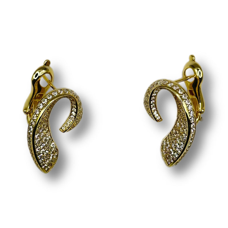 Swirl Pave Earrings