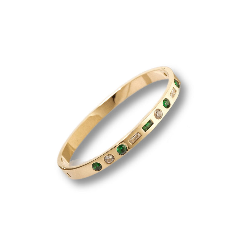 Green Dot Dash Bangle