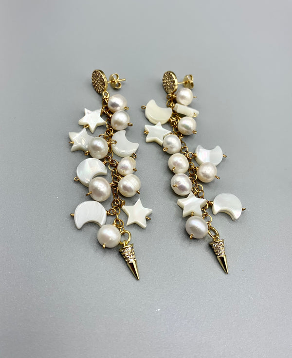 Moon & Star Dangle Earrings