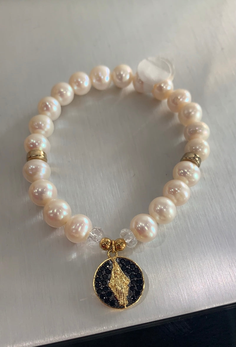 Virgin Mary Pearl Bracelet 33353