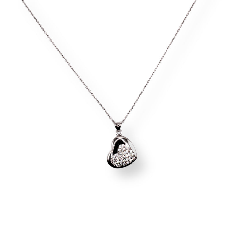 Corazon Pave con Cadena