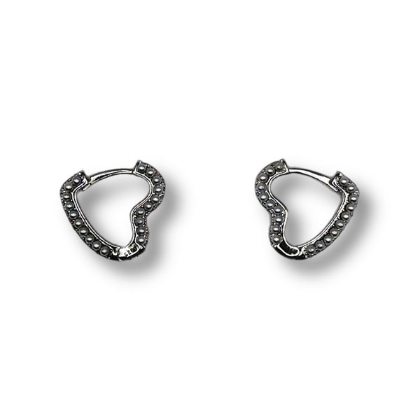 Heart Pearl Mini Hoops