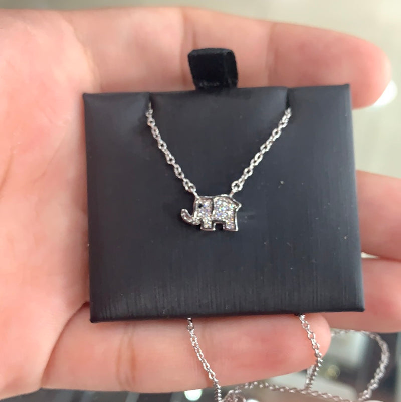 Tiny Silver Elephant Necklace